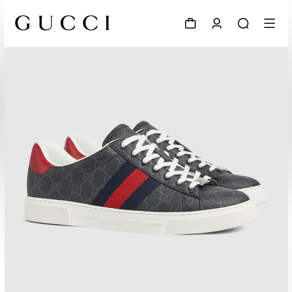 Men's Gucci Ace Sneaker With Web Size 7